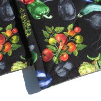 Summer Veggies Potholders, Colorful Garden Quilted Hot Pads, Stocking Stuffer, USA Handcrafted, Wrapped Ready for Gift Giving