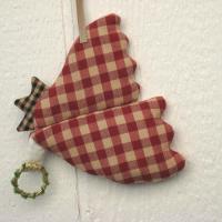 Primitive Angel Ornament, Stuffed Homespun Gingham Holiday Decoration, Farmhouse Christmas Tree, Country Cottage, USA Handmade