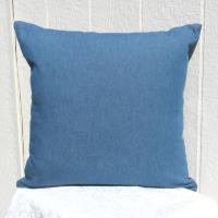Patchwork Denim Pillow Cover, Upcycled Indigo Home Décor, Boho Style 18 x 18 Pillow Cover