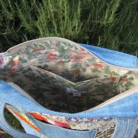 Granny Quilt Tote #1, Upcycled Vintage Scrap Patchwork Bag with Zipper, USA Hand Made