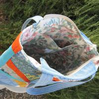 Granny Quilt Tote #1, Upcycled Vintage Scrap Patchwork Bag with Zipper, USA Hand Made