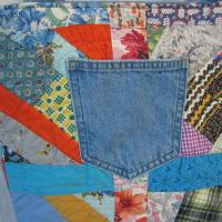 Granny Quilt Tote #1, Upcycled Vintage Scrap Patchwork Bag with Zipper, USA Hand Made