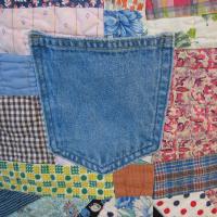 Granny Quilt Tote #2, Upcycled Vintage Scrap Patchwork Bag with Zipper, USA Hand Made