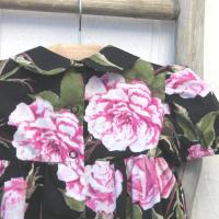 Pink & White Roses Baby Romper for 9 to 12 Months, USA Handmade Short-Sleeved 1-Pc. Easter Outfit