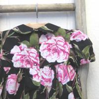 Pink & White Roses Baby Romper for 9 to 12 Months, USA Handmade Short-Sleeved 1-Pc. Easter Outfit