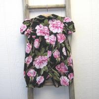 Pink & White Roses Baby Romper for 9 to 12 Months, USA Handmade Short-Sleeved 1-Pc. Easter Outfit