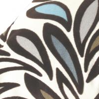 Flocked Velvet Pillow Cover, Velveteen Abstract Petals on Cotton, Turquoise, Brown, White Home Décor, 17 x 17 inches