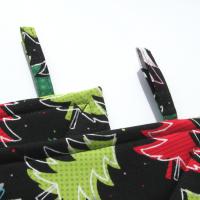 Christmas Trees Potholders, Red, Green, White Holiday Quilted Hot Pads, USA Handmade Housewarming, Hostess Gift, Stocking Stuffer