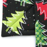 Christmas Trees Potholders, Red, Green, White Holiday Quilted Hot Pads, USA Handmade Housewarming, Hostess Gift, Stocking Stuffer