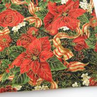 Poinsettia Potholders, Red Roses, Holly, Pomegranate, Holiday Quilted Hot Pads, USA Made Stocking Stuffer, Hostess Gift