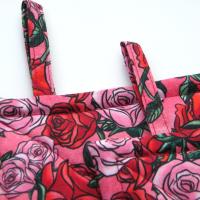 Red Roses Potholders, Pink Sweetheart Rose Quilted Hot Pads, Romance Core USA Handmade Valentine's or Hostess Gift
