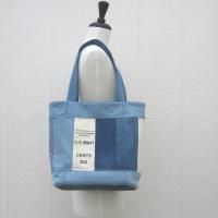 Upcycled Denim Tote in Patchwork Repurposed Blue Jeans Denim & Vintage Coin Bag Cotton, Lined Big Bag with Pockets