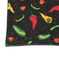 Chile Pepper Potholders, Hot Peppers Quilted Hot Pads, Handmade Hostess Gift