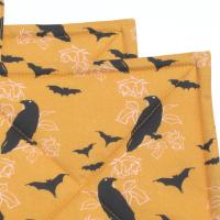 Crows and Bats Halloween Potholders, Orange and Black Hot Pads, Haunted House Décor, USA Made Housewarming or Hostess Gift