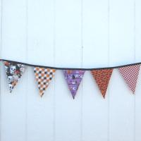 Halloween Bunting, Haunted House Décor, Spooky Party Garland, Halloween Fabric Banner