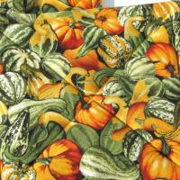 Pumpkins and Gourds Potholders. Gold and Green Quilted Hot Pads. USA Hand Made for Housewarming, Hostess Gift
