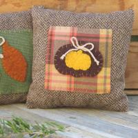 Mini Tweedy Pillow Set 7" for Fall Décor, Autumn Mantel Decoration, Centerpiece for Fall Table, Seasonal Photo Props, USA Made