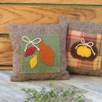 Mini Tweedy Pillow Set 7" for Fall Décor, Autumn Mantel Decoration, Centerpiece for Fall Table, Seasonal Photo Props, USA Made