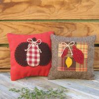 Mini Pillow Set 7" for Fall Décor, Autumn Mantel Decoration, Centerpiece for Fall Table, Seasonal Photo Props, USA Made