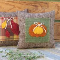 Mini Tweedy Pillow Set 7" for Fall Décor, Autumn Mantel Decoration, Centerpiece for Fall Table, Seasonal Photo Props, USA Made