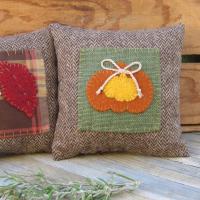 Mini Tweedy Pillow Set 7" for Fall Décor, Autumn Mantel Decoration, Centerpiece for Fall Table, Seasonal Photo Props, USA Made