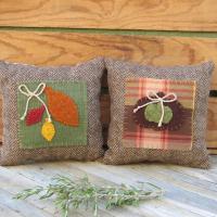 Mini Tweedy Pillow Set 7" for Fall Décor, Autumn Mantel Decoration, Centerpiece for Fall Table, Seasonal Photo Props, USA Made