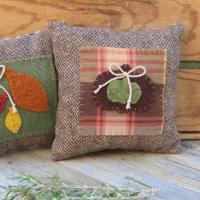 Mini Tweedy Pillow Set 7" for Fall Décor, Autumn Mantel Decoration, Centerpiece for Fall Table, Seasonal Photo Props, USA Made