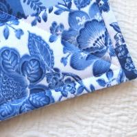 Faux Patchwork Potholders in Blue and White, Spring and Summer Kitchen Décor, Quilted Hot Pads, Handmade Mother's Day or Quilter's Gift