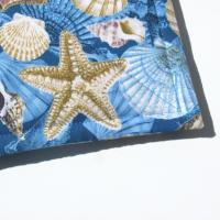 Seashell and Starfish Potholders in Blue and Tan, Quilted Hot Pads, Beach House Kitchen Décor, USA Handmade Gift