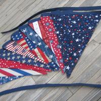 4th of July Banner, Red White and Blue Independence Day Decoration, Stars & Stripes Pennant for Patio and Porch, Patriotic Home Décor
