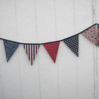 4th of July Banner, Red White and Blue Independence Day Decoration, Stars & Stripes Pennant for Patio and Porch, Patriotic Home Décor