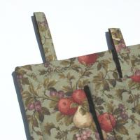 Summer Harvest Potholders, Orchard Apples, Pears, Plums on Sage Cotton, Handmade Quilted Hot Pads, USA Made Stocking Stuffer, Hostess Gift