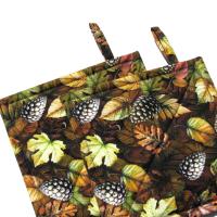 Autumn Woodland Potholders, Leaves and Pinecones Quilted Hot Pads, Rustic Farmhouse Décor, USA Hand Crafted Housewarming or Hostess Gift