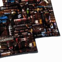 Spooky Library Potholders, Antique Books & Bottles Quilted Hot Pads, USA Hand Crafted Gift for Halloween, Librarian Gift