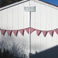 Pink Baby Shower Garland, Gender Reveal Party Décor with Polka Dots, Pink & Brown Bunting or Mantel Banner, Baby Nursery Decoration