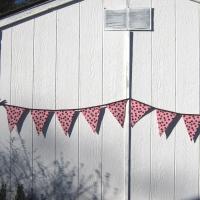 Pink Baby Shower Garland, Gender Reveal Party Décor with Polka Dots, Pink & Brown Bunting or Mantel Banner, Baby Nursery Decoration