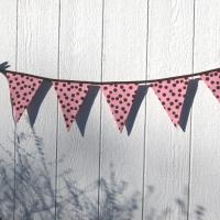 Pink Baby Shower Garland, Gender Reveal Party Décor with Polka Dots, Pink & Brown Bunting or Mantel Banner, Baby Nursery Decoration