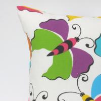 Butterfly Pillow Cover, Kids' Pop-Art Room Décor, Pink, Yellow, Turquoise, Green, Purple Butterflies, ~17x17 Pillow Cover, USA Handmade 