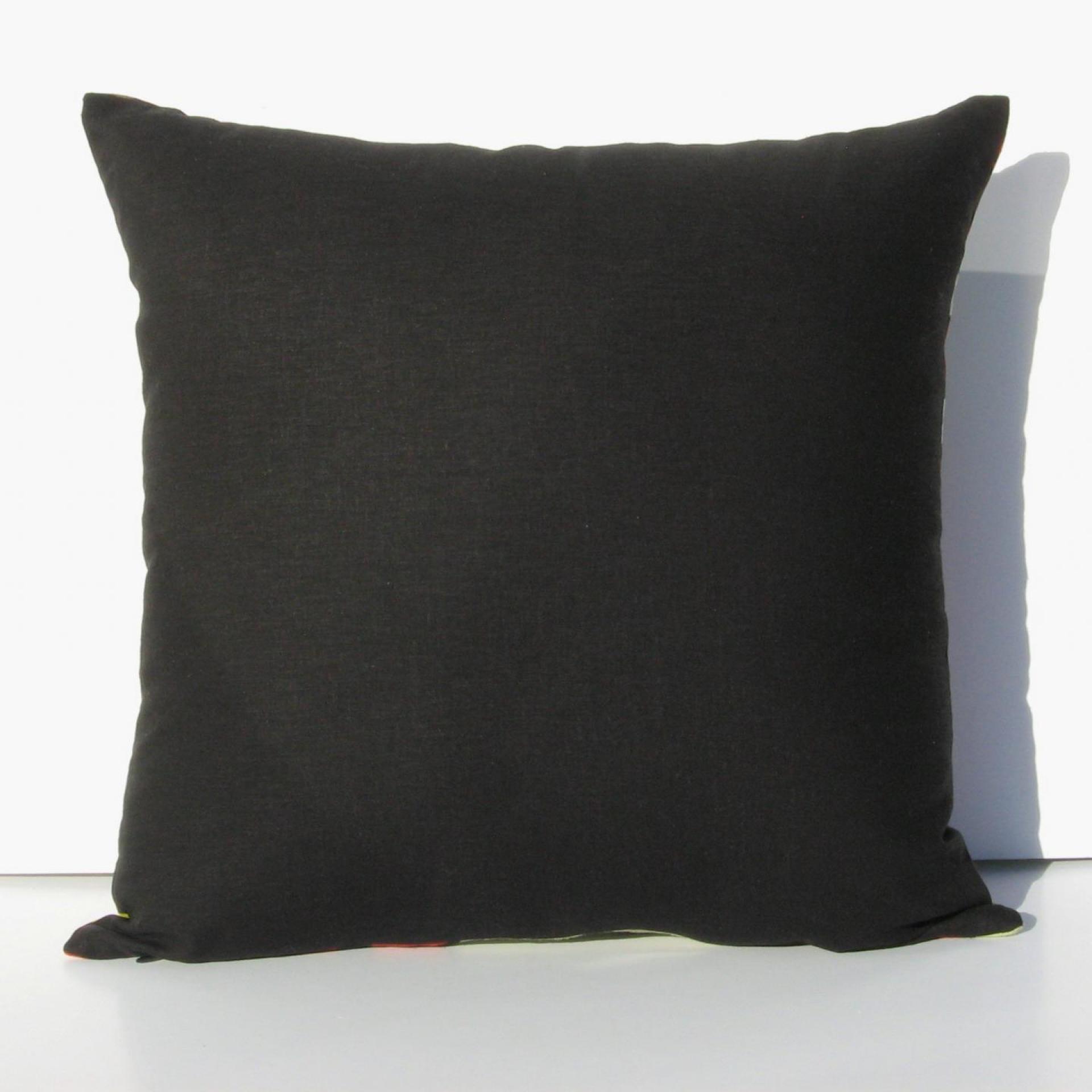 Funky Mod Style Birds Pillow Cover in Red, Green, Gray, Black, White Linen Cotton Blend, 17x17 Inches