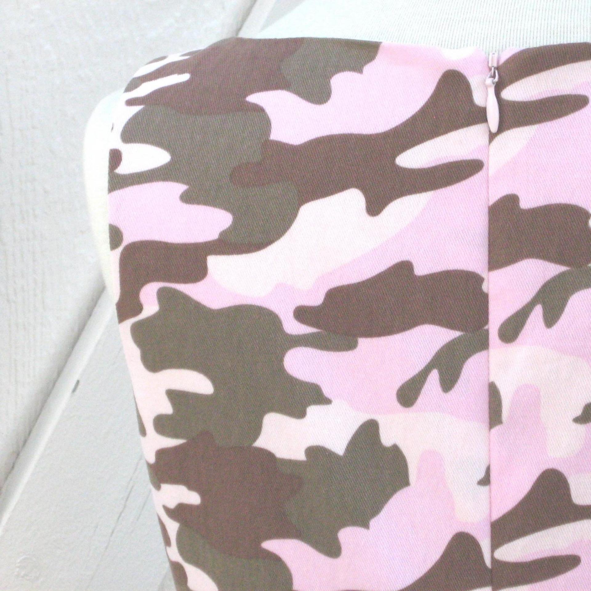 Girls' Pink Camo Dress with Full Circle Skirt, Fully Lined, Camo Wedding Flower Girl, Size 7
