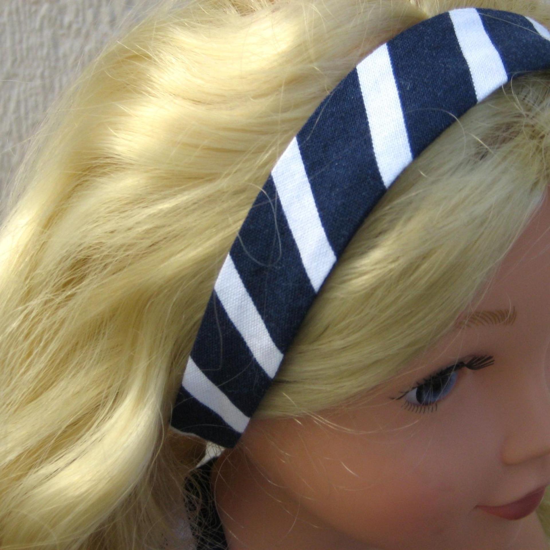Nautical Blue White Striped Dress for 18-inch Doll, Summer Party Outfit, Cruise Collection, Matching Bag and Headband