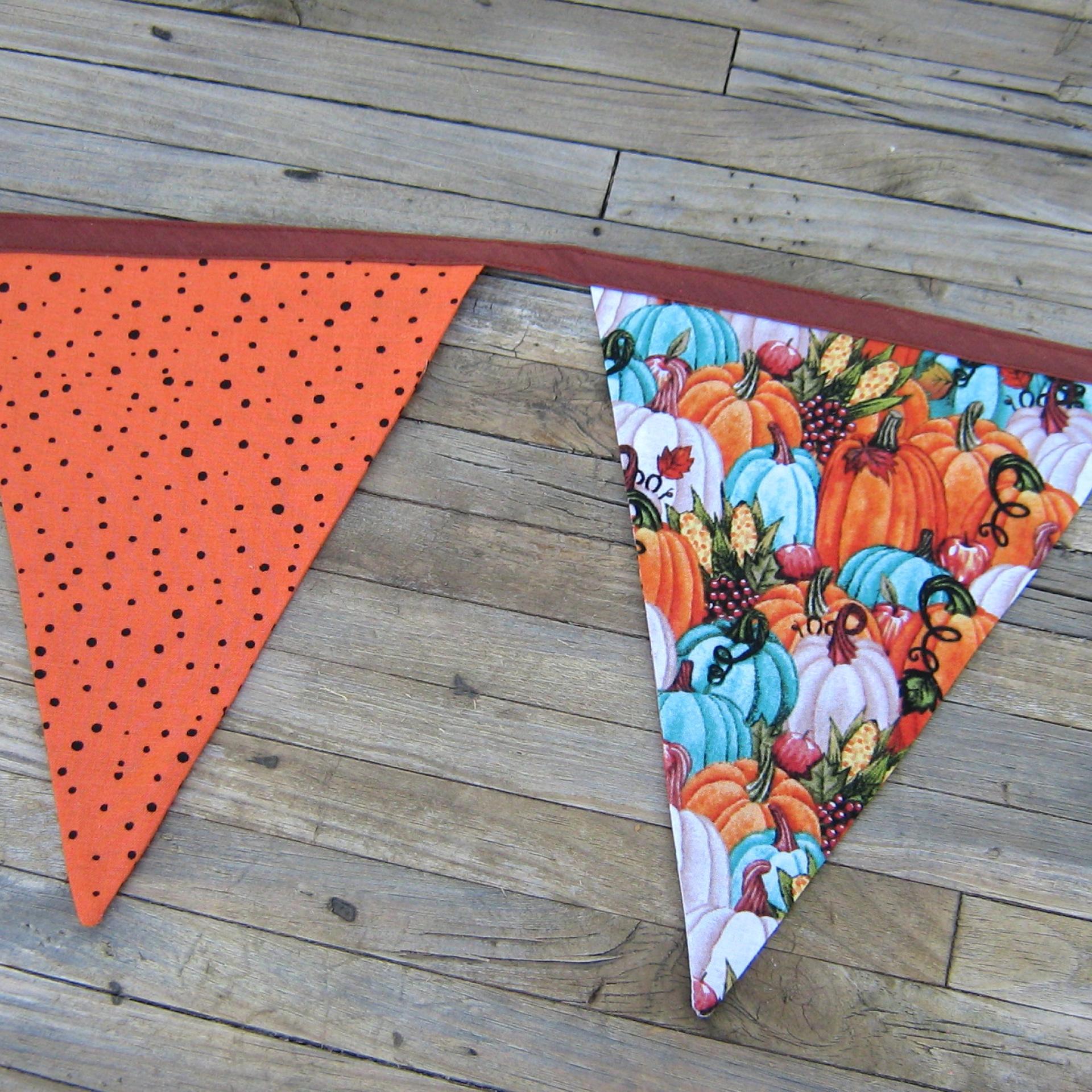 Autumn Décor Bunting, Harvest Festival Garland, Fall Colors Party Banner for Autumn Wedding, Barn Dance, Birthday Party 