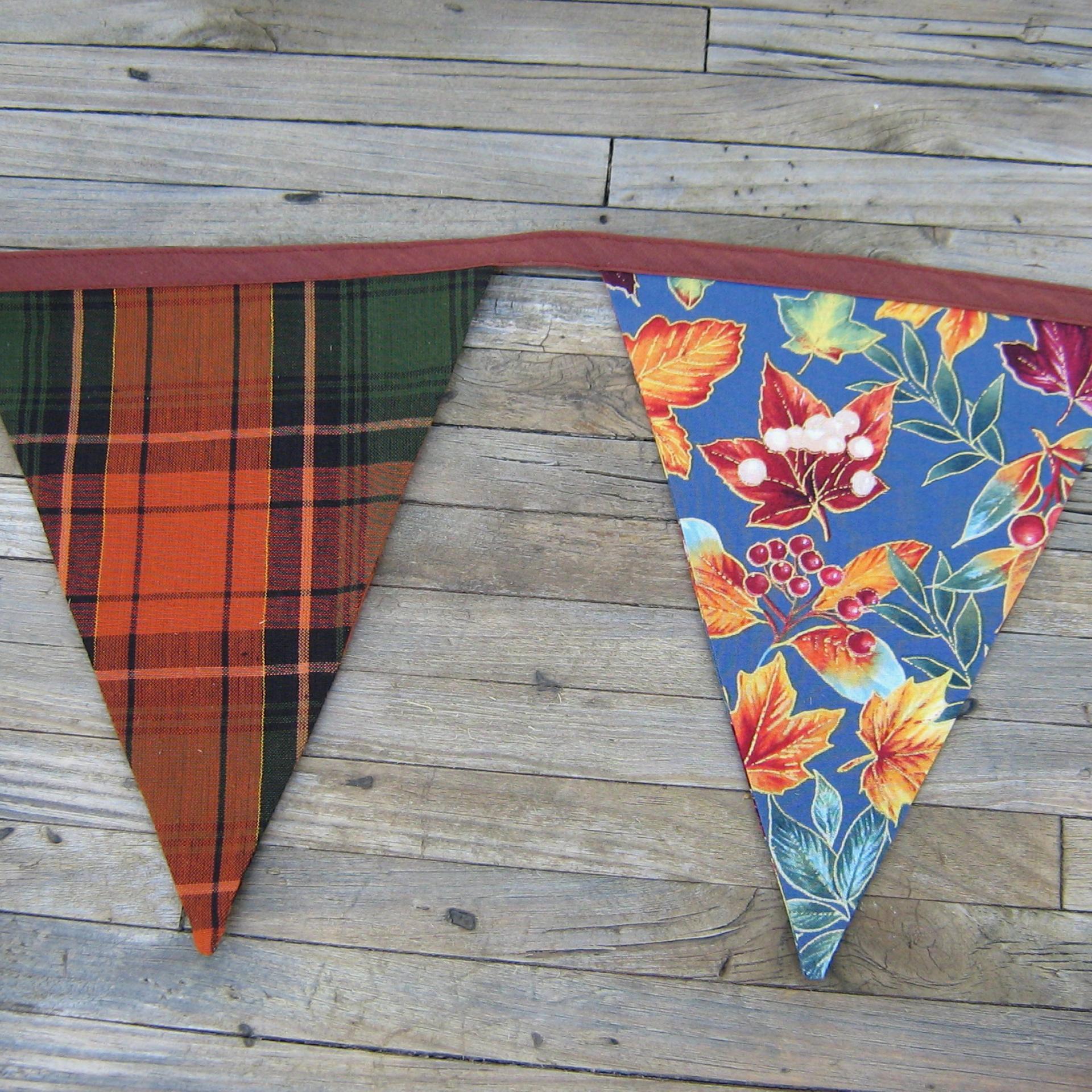 Autumn Décor Bunting, Harvest Festival Garland, Fall Colors Party Banner for Autumn Wedding, Barn Dance, Birthday Party 