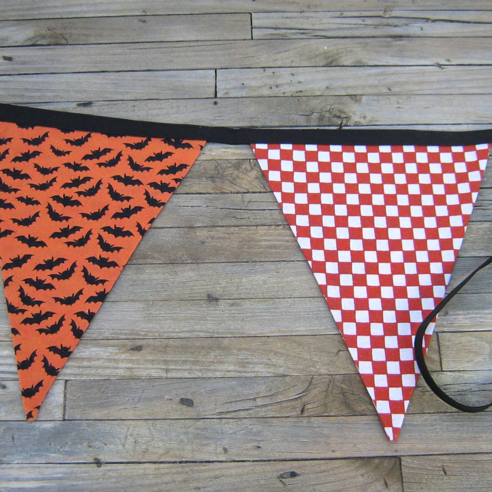 Halloween Bunting, Haunted House Décor, Spooky Party Garland, Halloween Fabric Banner