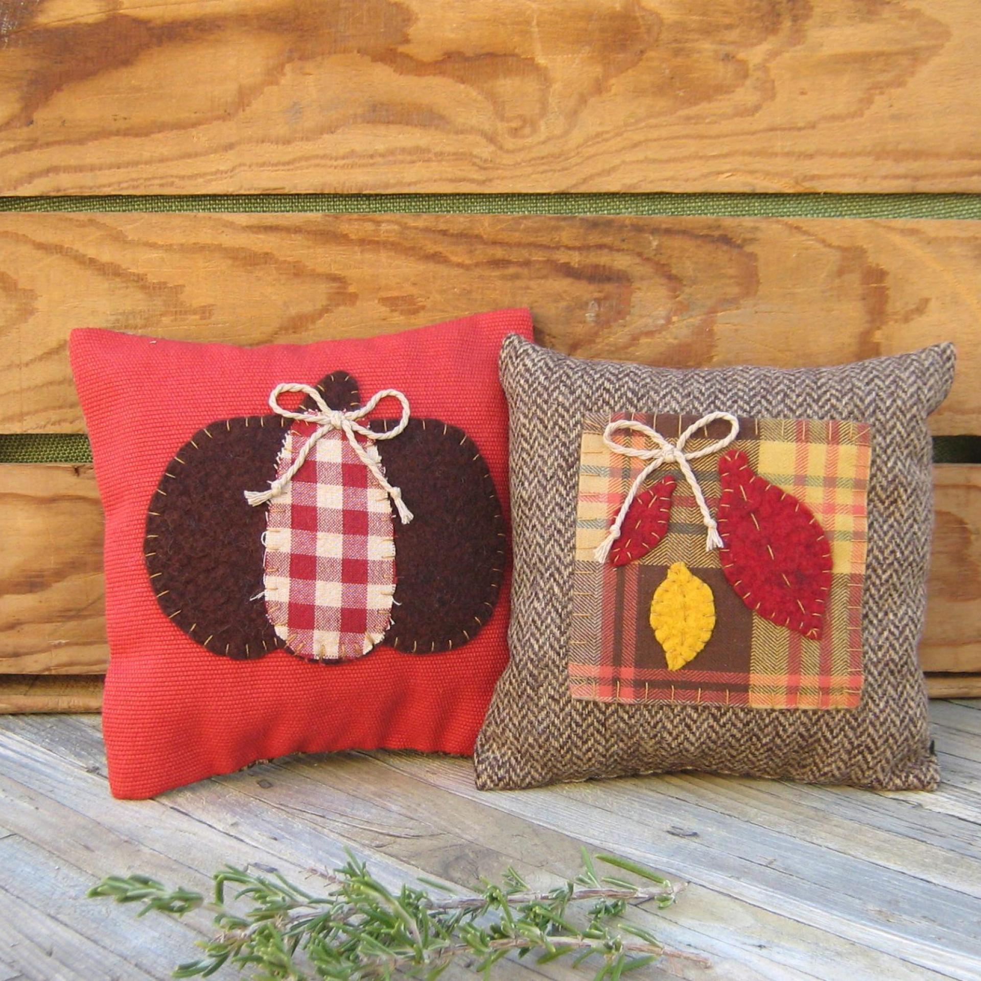 Mini Pillow Set 7" for Fall Décor, Autumn Mantel Decoration, Centerpiece for Fall Table, Seasonal Photo Props, USA Made