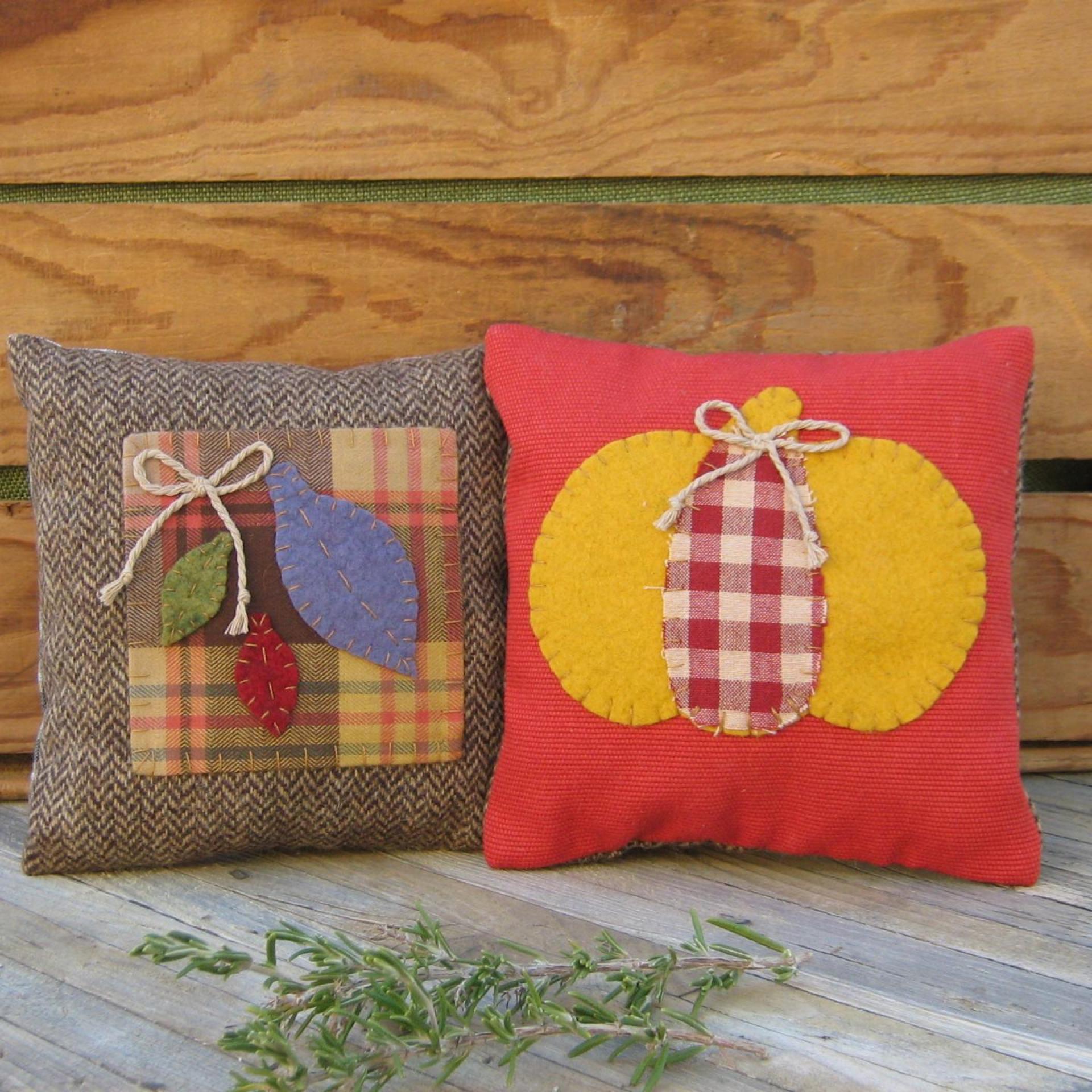 Mini Pillow Set 7" for Fall Décor, Autumn Mantel Decoration, Centerpiece for Fall Table, Seasonal Photo Props, USA Made