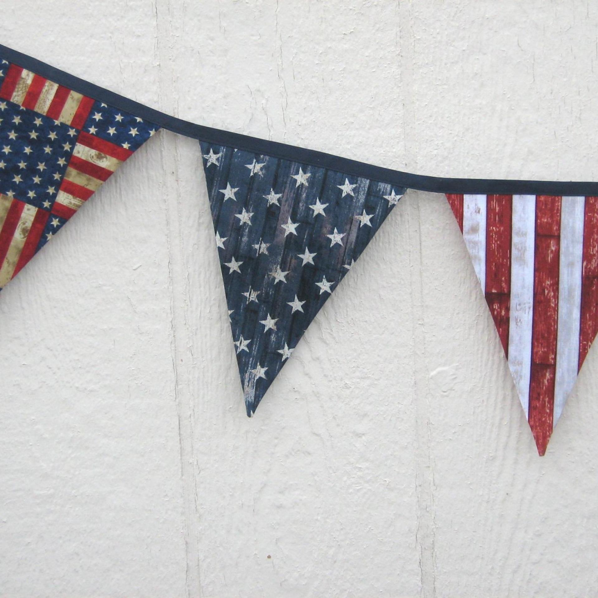 4th of July Banner, Red White and Blue Independence Day Decoration, Stars & Stripes Pennant for Patio and Porch, Patriotic Home Décor