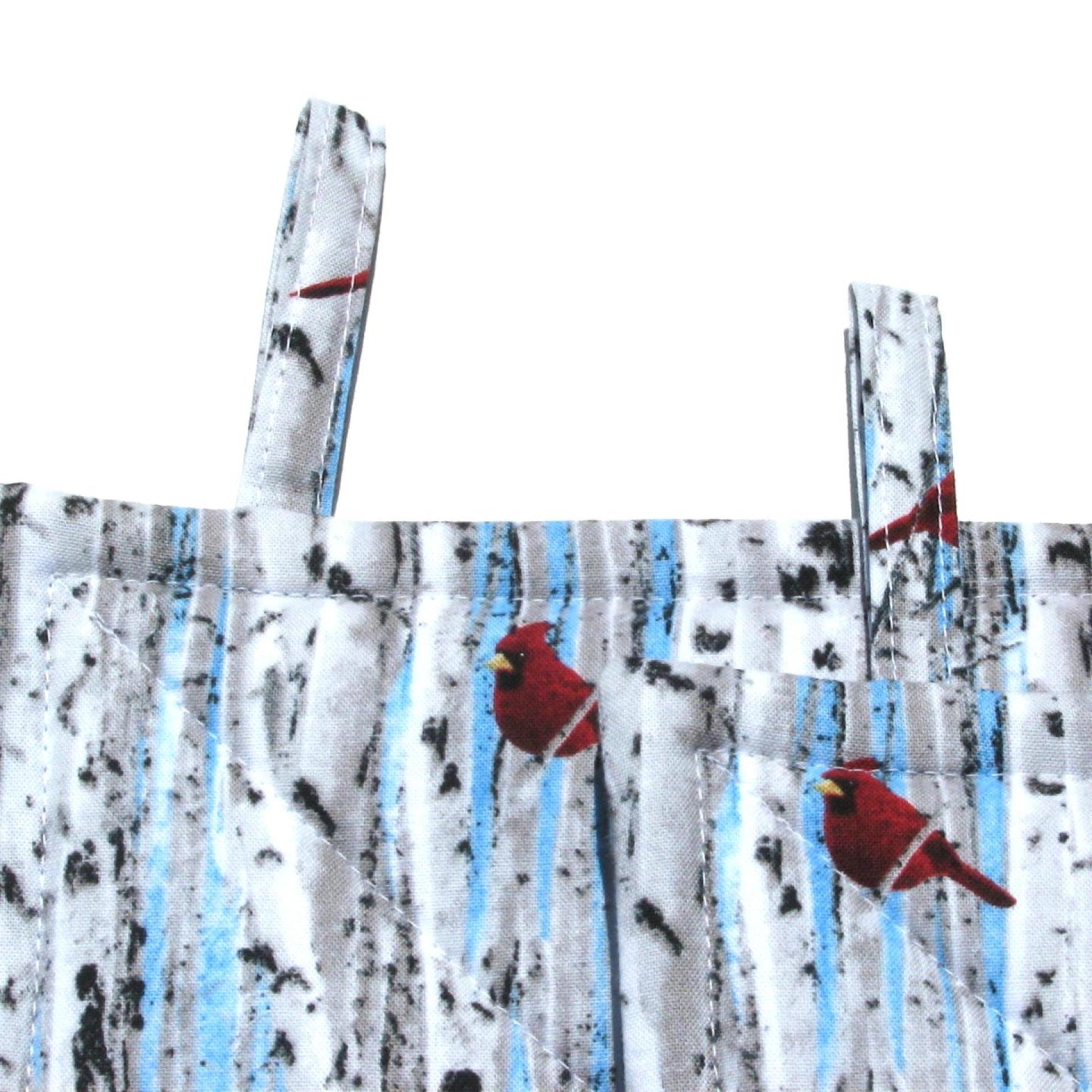 Red Cardinals Potholders, Christmas Décor, Birds in Wintry Birch Trees, Quilted Hot Pads, Stocking Stuffer, USA Handmade Gift for Bird Lover, Housewarming
