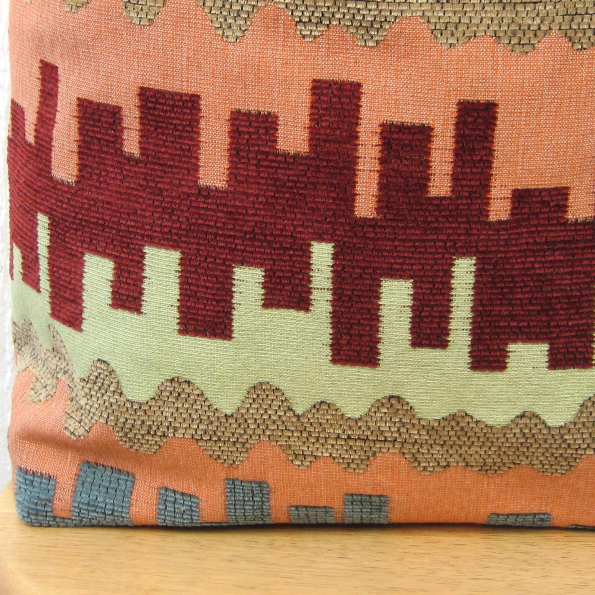Jacquard Upholstery Tote with Pockets, SW Sandstone Colors Big Lined Bag for Shopping & Travel, Handcrafted Gift Made in New Mexico