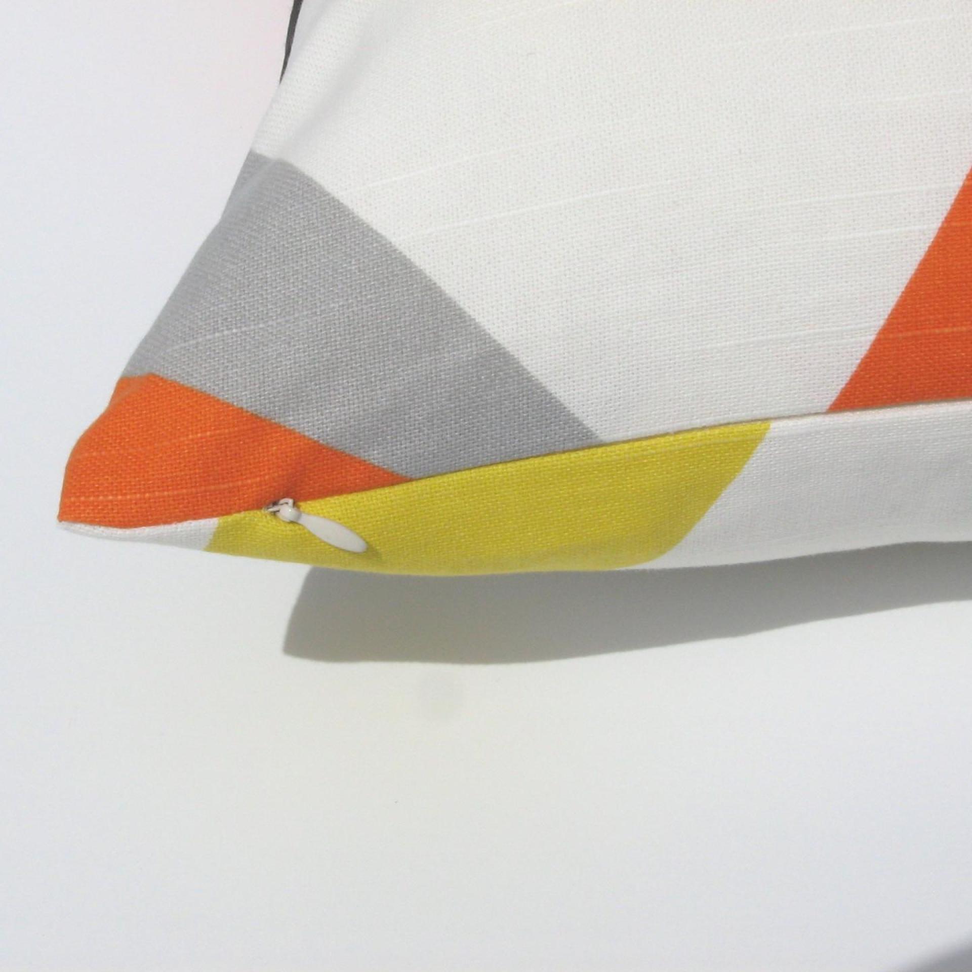MCM Style Pillow Cover, Retro 50s Geometric Home Décor in Yellow, Green, Orange, Gray, Black, White Linen, 21 x 21